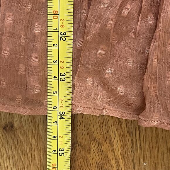 ANTHROPOLOGIE Dalia Smocked Mini Dress Size XS Rust Rose Pink Ruffle Tiered - Picture 9 of 13